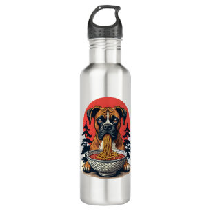 Vintage Boxer Dog Eating Ramen Japanese Sunset Ill 710 Ml Water Bottle