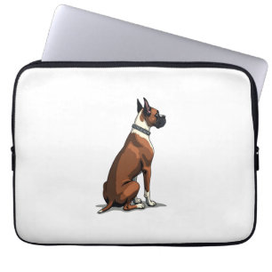 Vintage Boxer Dog From Behind Illustration Brown W Laptop Sleeve