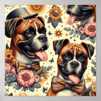 Vintage Boxer Dog Illustration