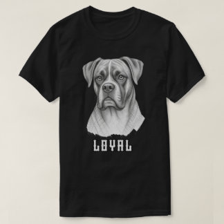 Vintage Boxer Dog Loyal Portrait Design T-Shirt