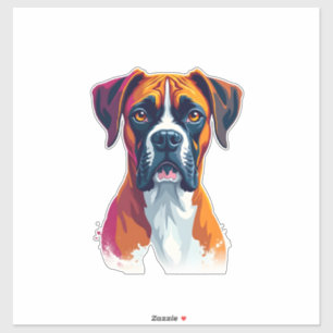 Vintage Boxer Dog Portrait Colour Splash Pop Art I