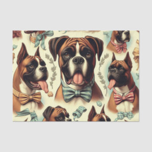 Vintage Boxer Dog Seamless Tissue Paper