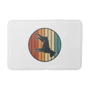 Vintage Boxer Dog Sunset Engraving Vector Design_1 Bath Mat