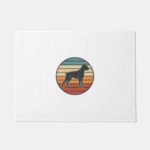 Vintage Boxer Dog Sunset Engraving Vector Design_1 Doormat