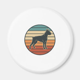 Vintage Boxer Dog Sunset Engraving Vector Design_1 Magnet
