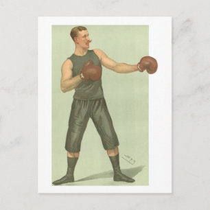 Vintage Boxer with Long Green Trunks Postcard