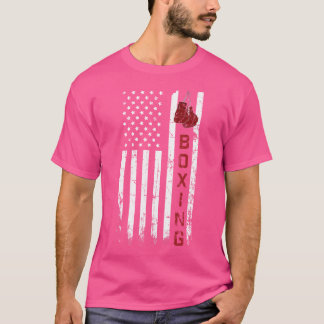 Vintage Boxing American Flag Tee Professional Boxe