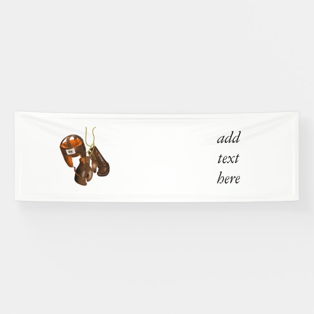 Vintage Boxing Gloves and Helmet Banner (Horizontal)