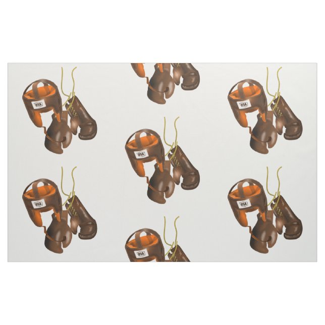Vintage Boxing Gloves and Helmet Fabric (Fat Quarter)