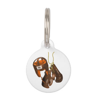 Vintage Boxing Gloves and Helmet Pet Tag