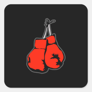Vintage Boxing Gloves Square Sticker