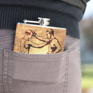 Vintage boxing men hip flask