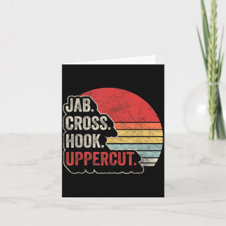Vintage Boxing MMA Fighter Silhouette Retro Sunset Card