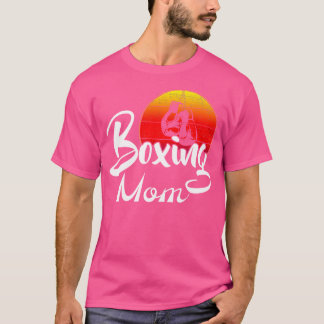 Vintage Boxing Mum Retro Sunset Funny Boxer Gift T-Shirt