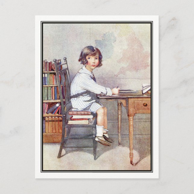 Vintage Boy at School - Honour C. Appleton Postcard (Front)