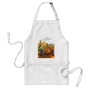 Vintage Boy & Girl with Pumpkins Standard Apron