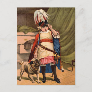 Vintage Boy In Military Uniform Postcard