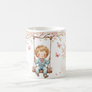 Vintage Boy on a swing Coffee Mug
