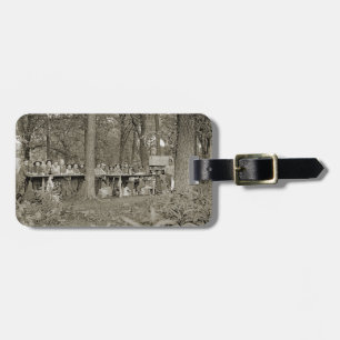 Vintage Boy Scout Troop Camping Photo 1920's Luggage Tag