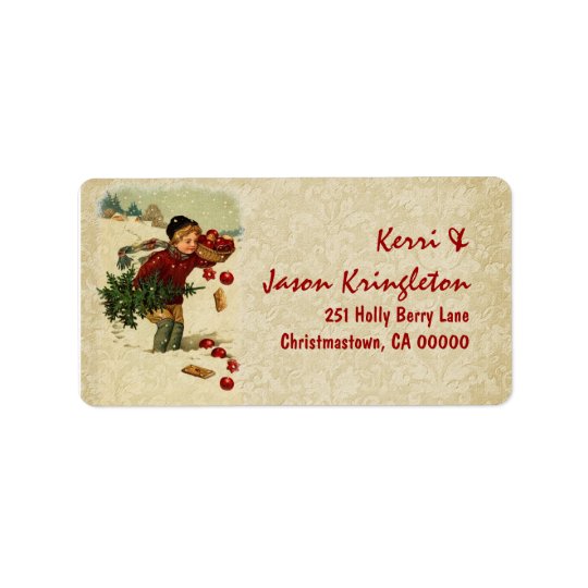 Vintage Boy Tree and Dessert CH007 Address Label