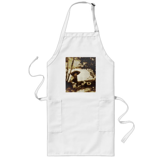 Vintage Boy With Dog At Rest Apron (Front)