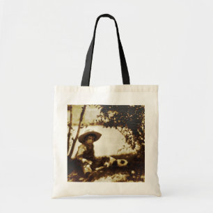 Vintage Boy With Dog At Rest Tote Bag