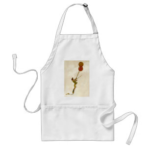 Vintage Boy with Red Balloons at a Birthday Party Standard Apron
