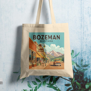 Vintage Bozeman Montana Tote Bag