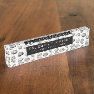 Vintage Brain Anatomy Biology Illustrations Nameplate