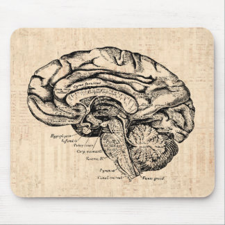 Vintage Brain Artwork Mousepad