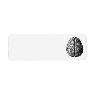 VINTAGE BRAIN DRAWING ADDRESS LABELS