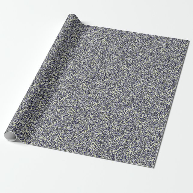 Vintage Branches: Interwoven Tree Pattern Wrapping Paper (Unrolled)