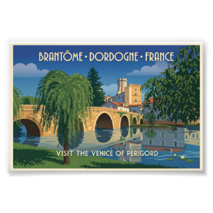 Vintage Brantôme Dordogne France Travel Poster