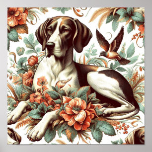 Vintage Braque Français Illustration Poster