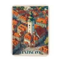 Vintage Bratislava Slovakia Travel, Old Town Tower