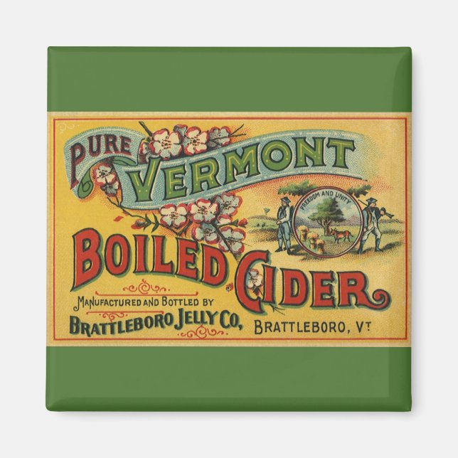 Vintage Brattleboro Jelly Boiled Cider Vermont Magnet (Front)