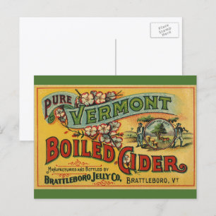 Vintage Brattleboro Jelly Boiled Cider Vermont Postcard