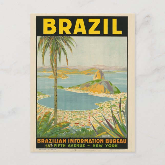 Vintage Brazil Brazilian Tourism Travel Postcard (Front)