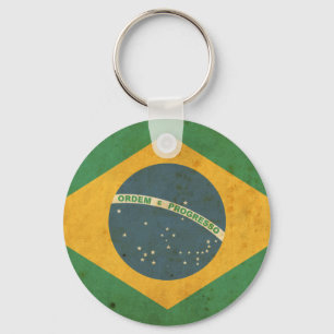 Vintage Brazil Flag Key Ring