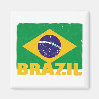 Vintage Brazil Flag Magnet