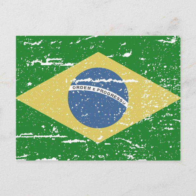 Vintage Brazil Flag Postcard (Front)