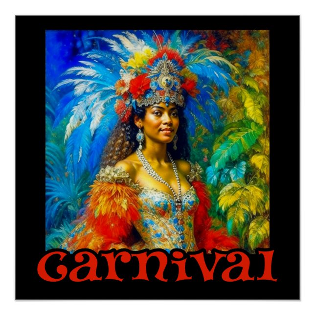 Vintage Brazilian Carnival Dancer Poster (Front)