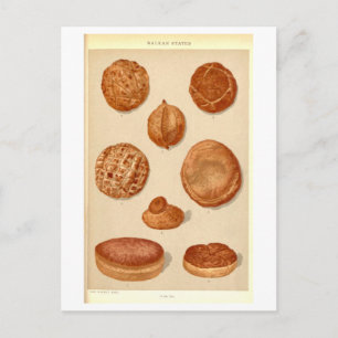 Vintage Breads of Balkan Countries Postcard
