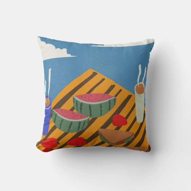 Vintage Breakfast Picnic Cushion (Front)