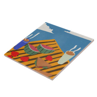 Vintage Breakfast Picnic Tile