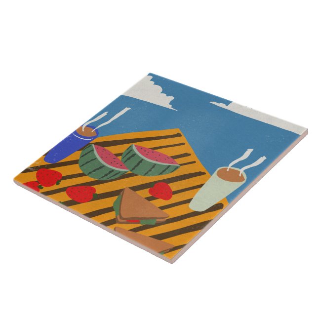 Vintage Breakfast Picnic Tile (Side)