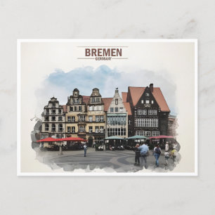 vintage bremen Brême Germany Travel allemagne Postcard