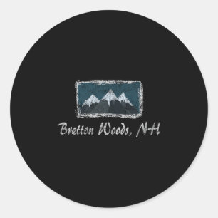 Vintage Bretton Woods New Hampshire Winter Skiing Classic Round Sticker