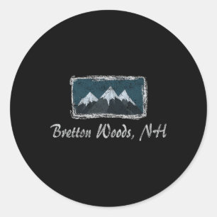 Vintage Bretton Woods New Hampshire Winter Skiing Classic Round Sticker