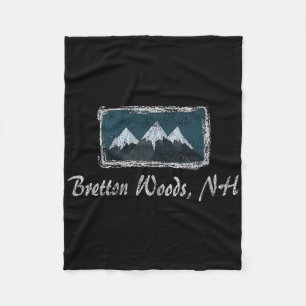Vintage Bretton Woods New Hampshire Winter Skiing Fleece Blanket